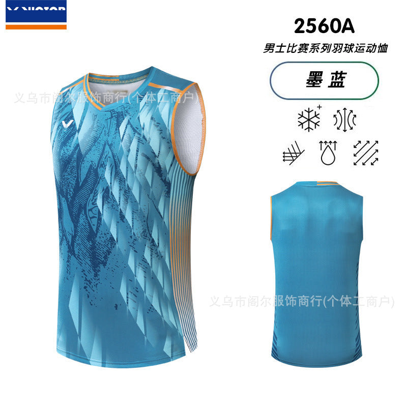 victor sleeveless badminton T shirt for Men