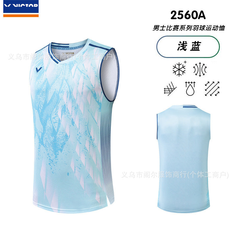 victor sleeveless badminton T shirt for Men